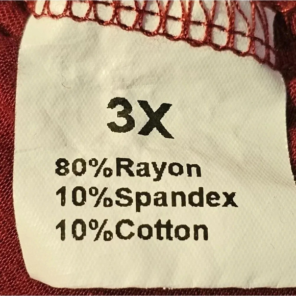 Allegrace Women's 3X Babydoll Style Tunic Long Sleeve Deep Red 30" Long - Picture 5 of 6
